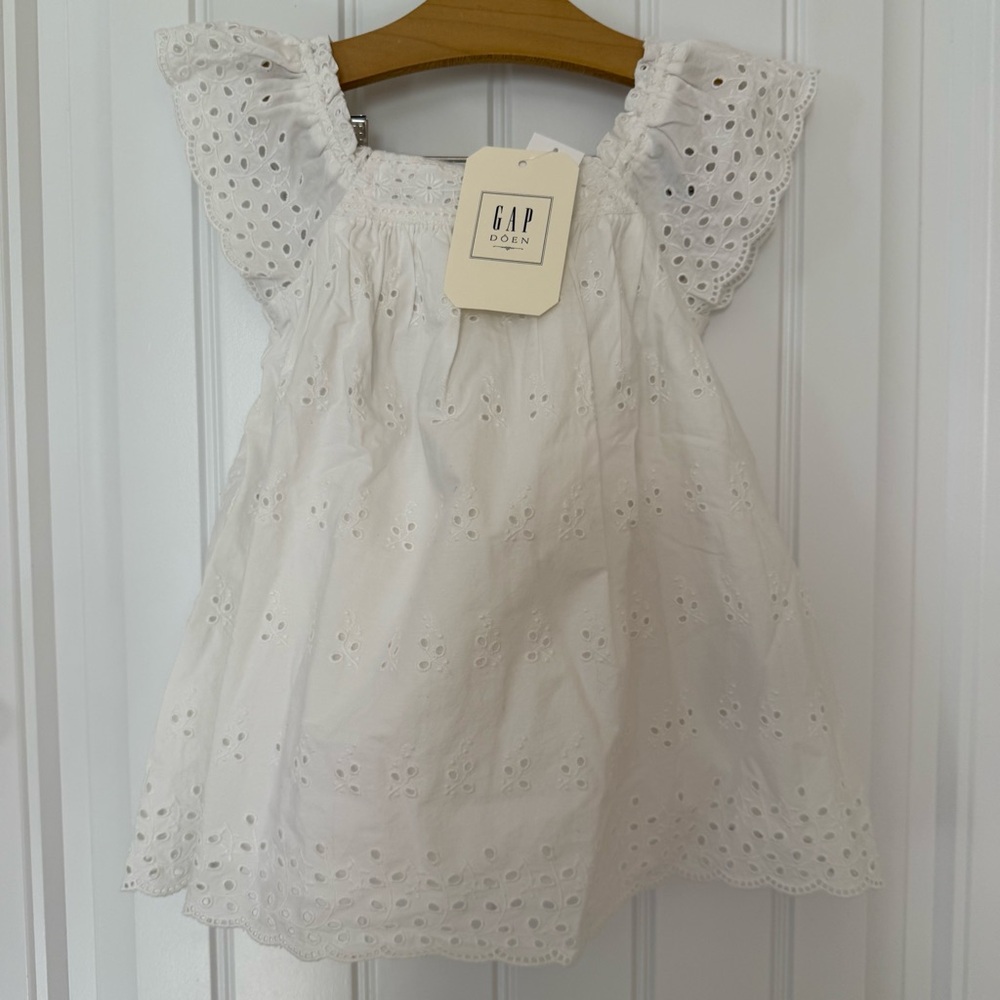 NWT GAP x DÔEN Baby Girl White Eyelet Dress